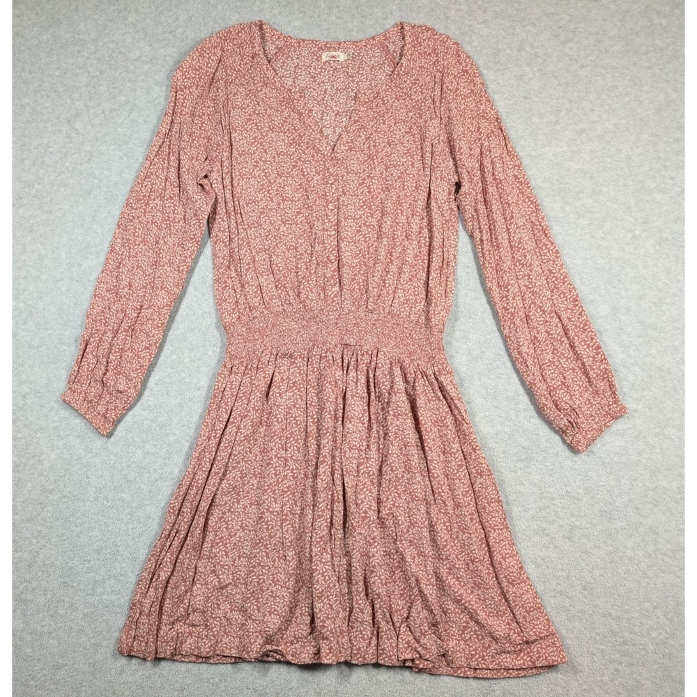 Faherty Women Dress Small Montara Floral Crinkle Crepe Smock Waist Mini